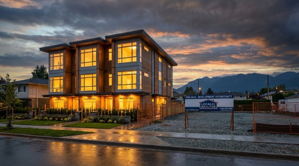 Strategic homeowner analyzing Vancouver multiplex development opportunities during market downturn