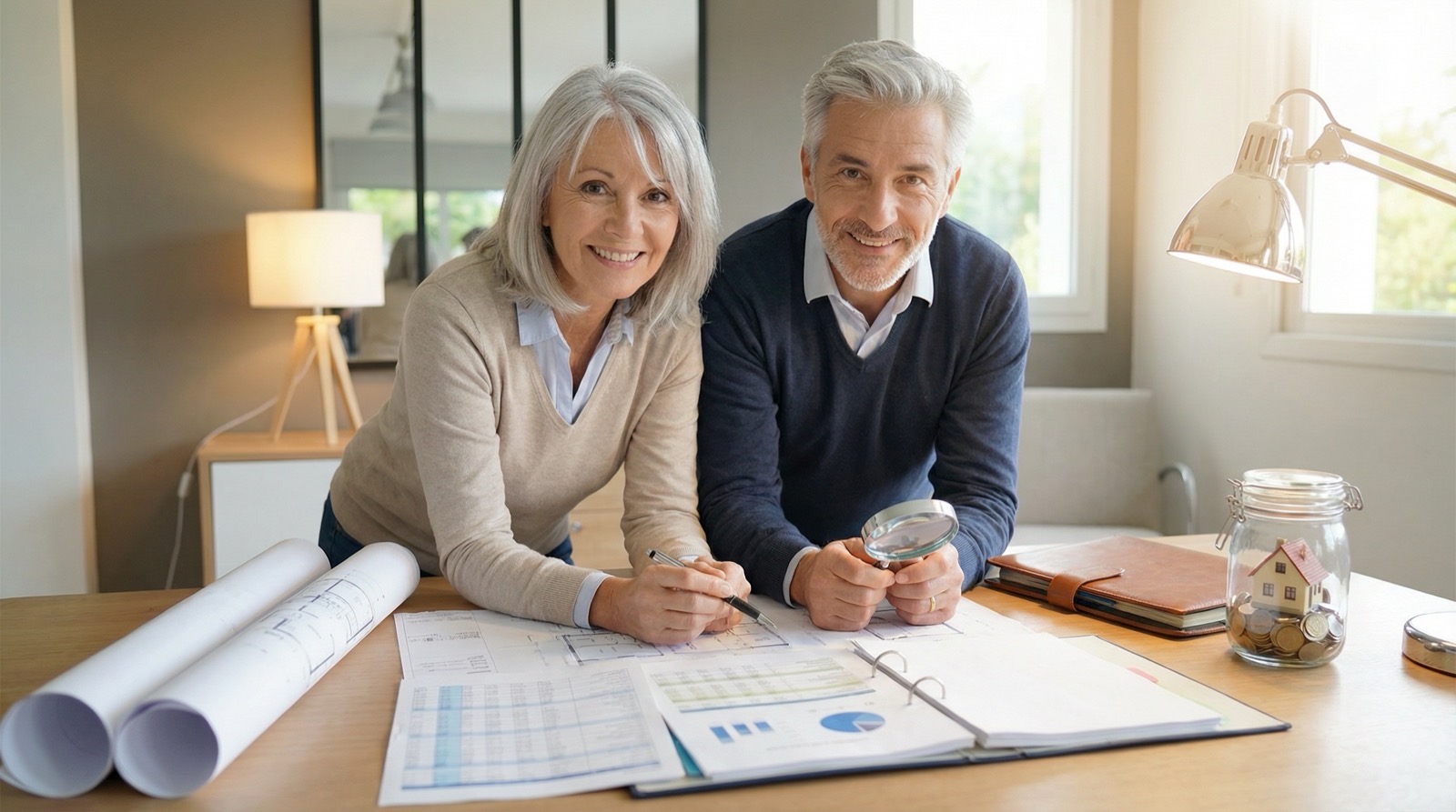 Confident homeowner reviewing multiplex development plans with equity advantage visualization