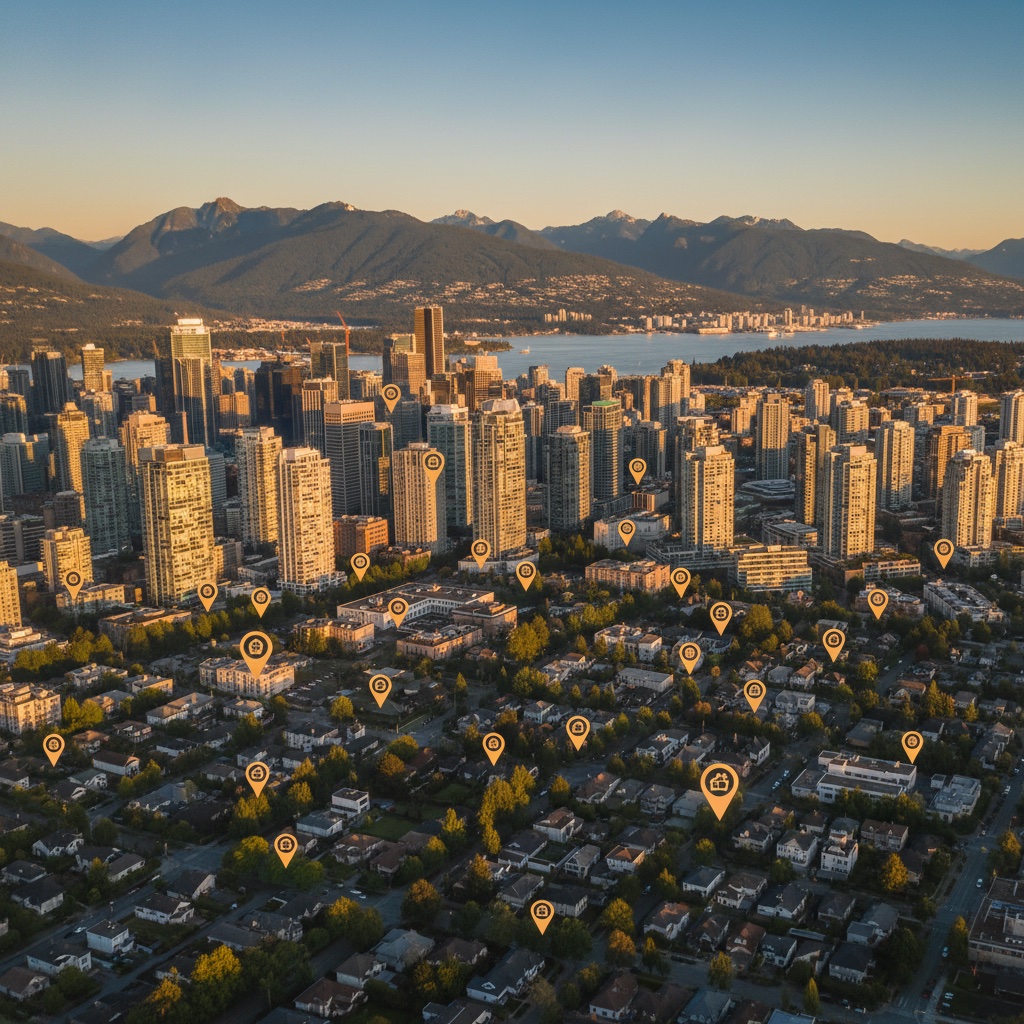 Map of Metro Vancouver highlighting SSMUH active municipalities