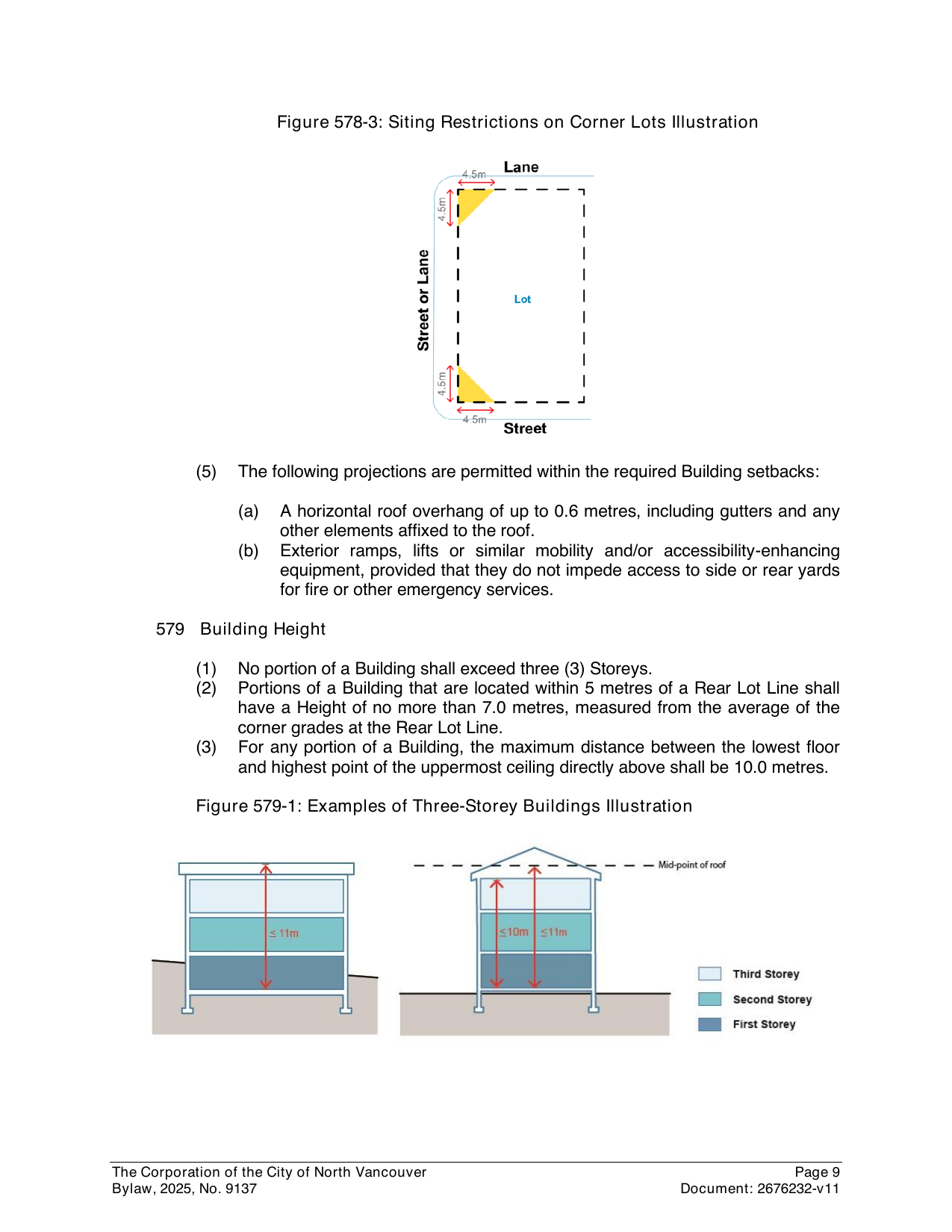 Corner lot triangle and 3-storey height examples