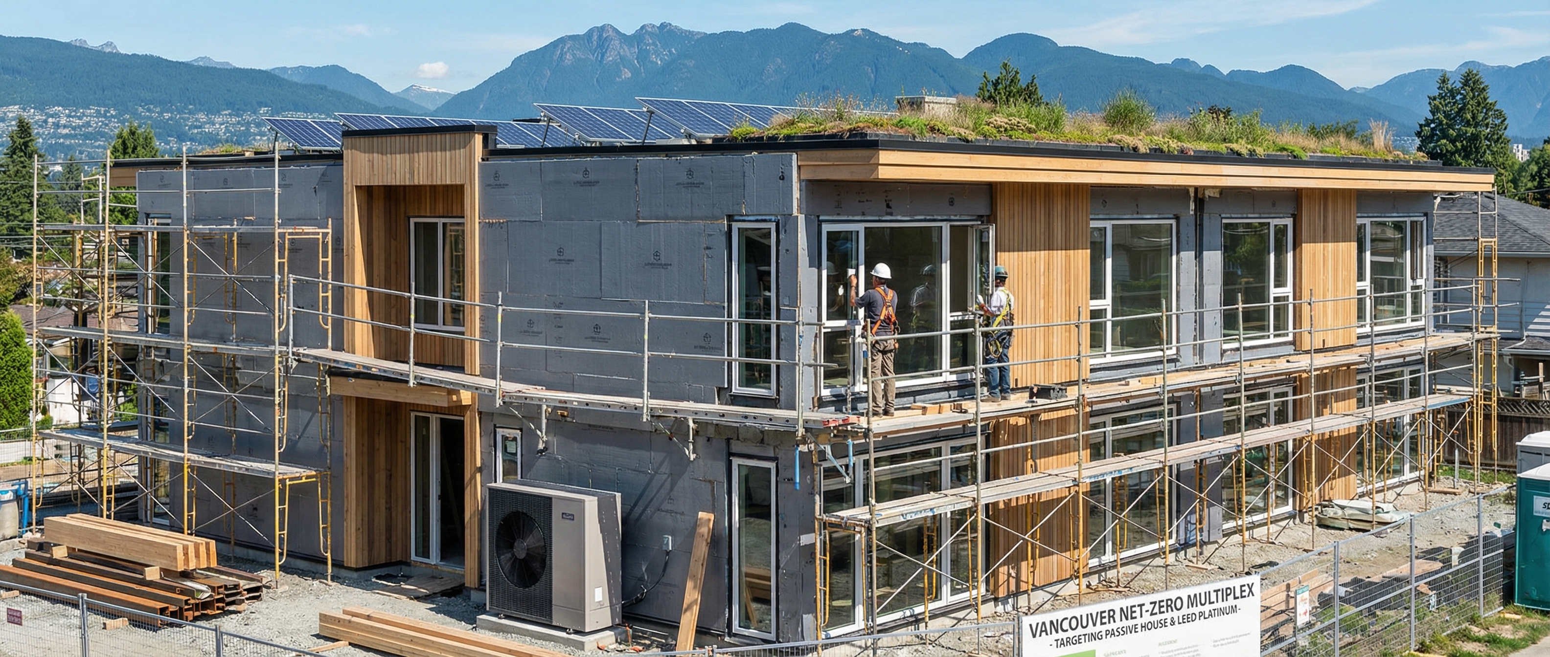 Modern energy-efficient multiplex construction in British Columbia