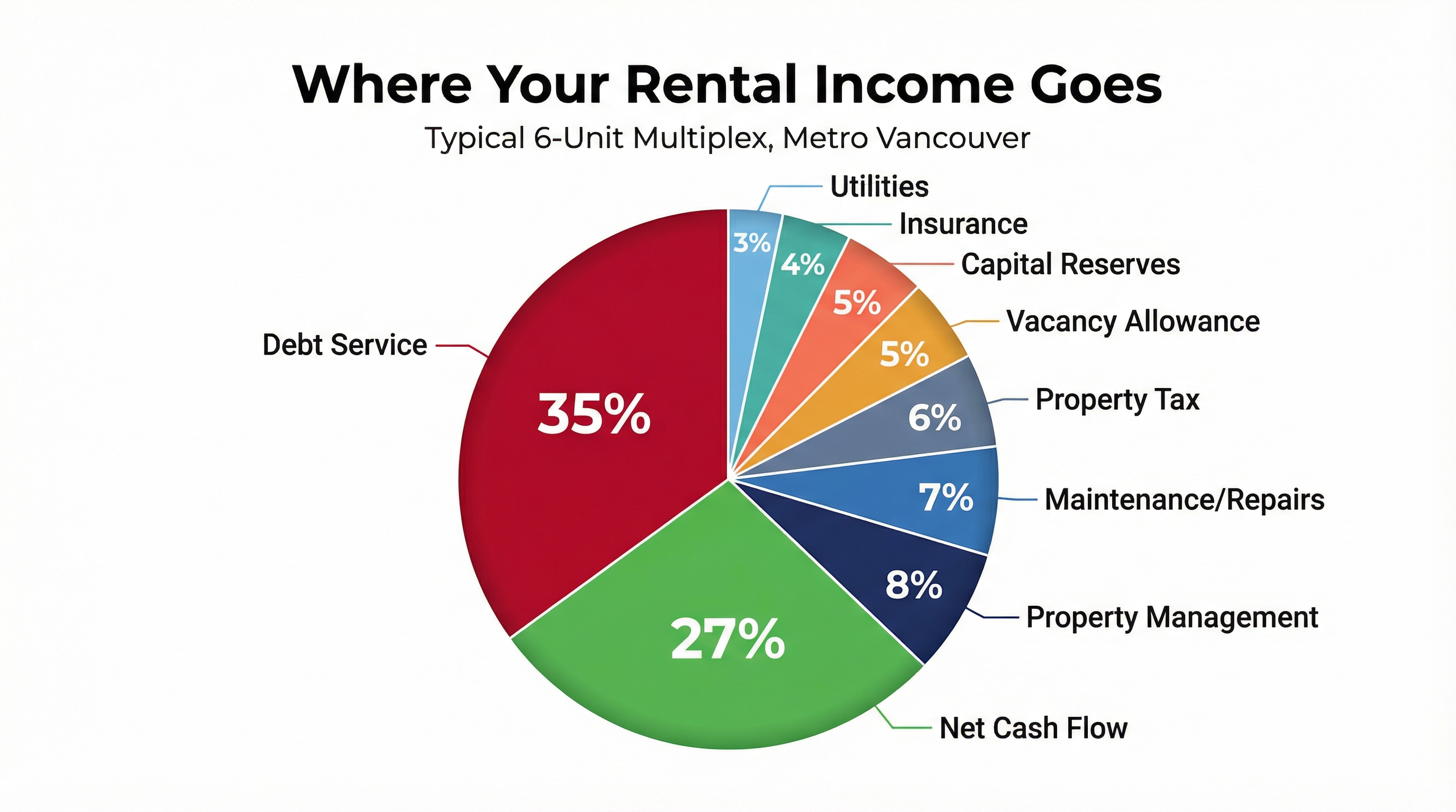 Operating cost breakdown for a 6-unit rental multiplex in Metro Vancouver