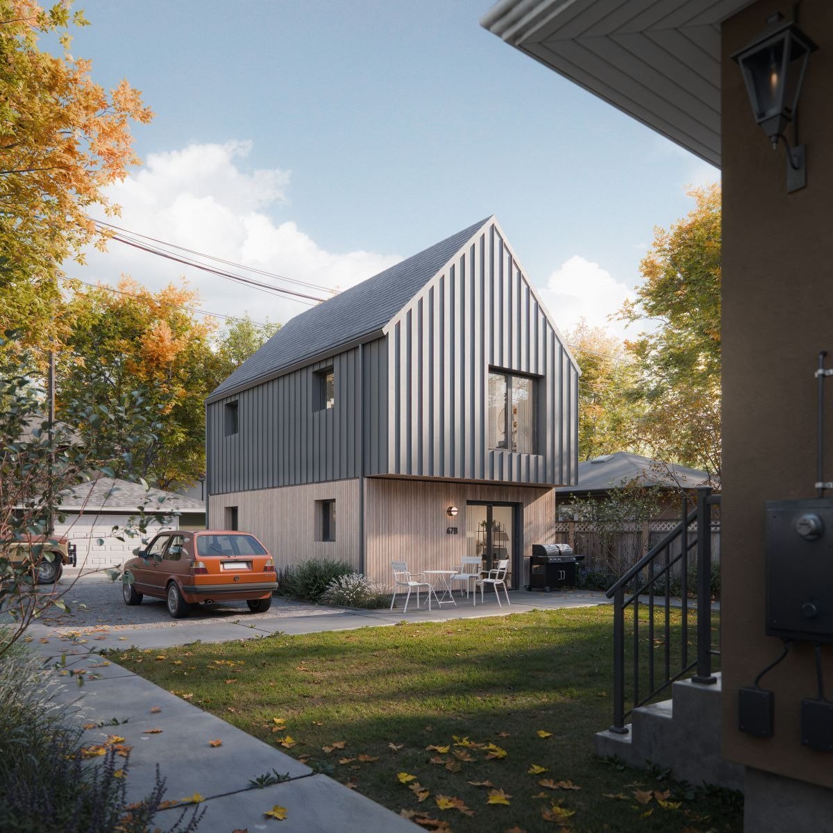 BC Government standardized ADU 02 (laneway house) design rendering