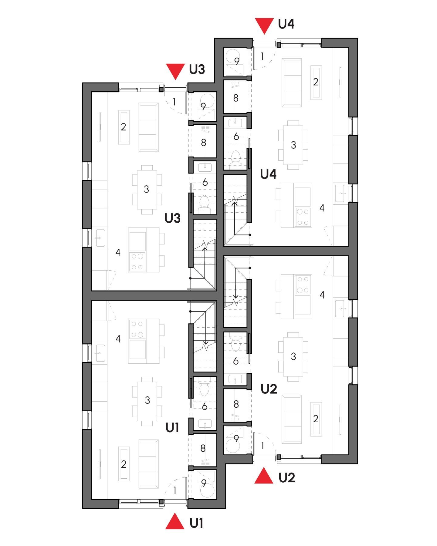 BC Standard Fourplex 02 floor plan layout