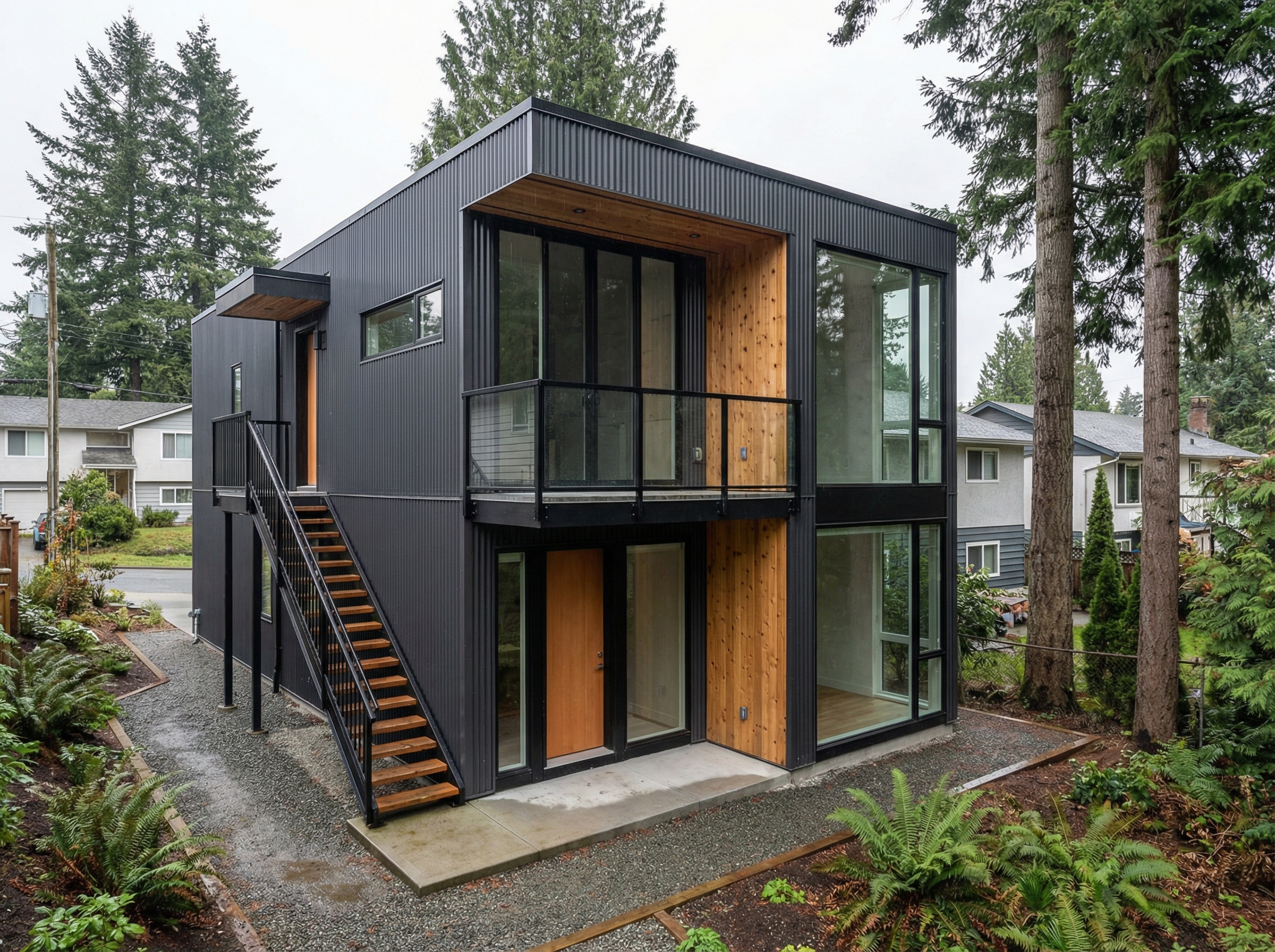 Stacked duplex design showing two levels