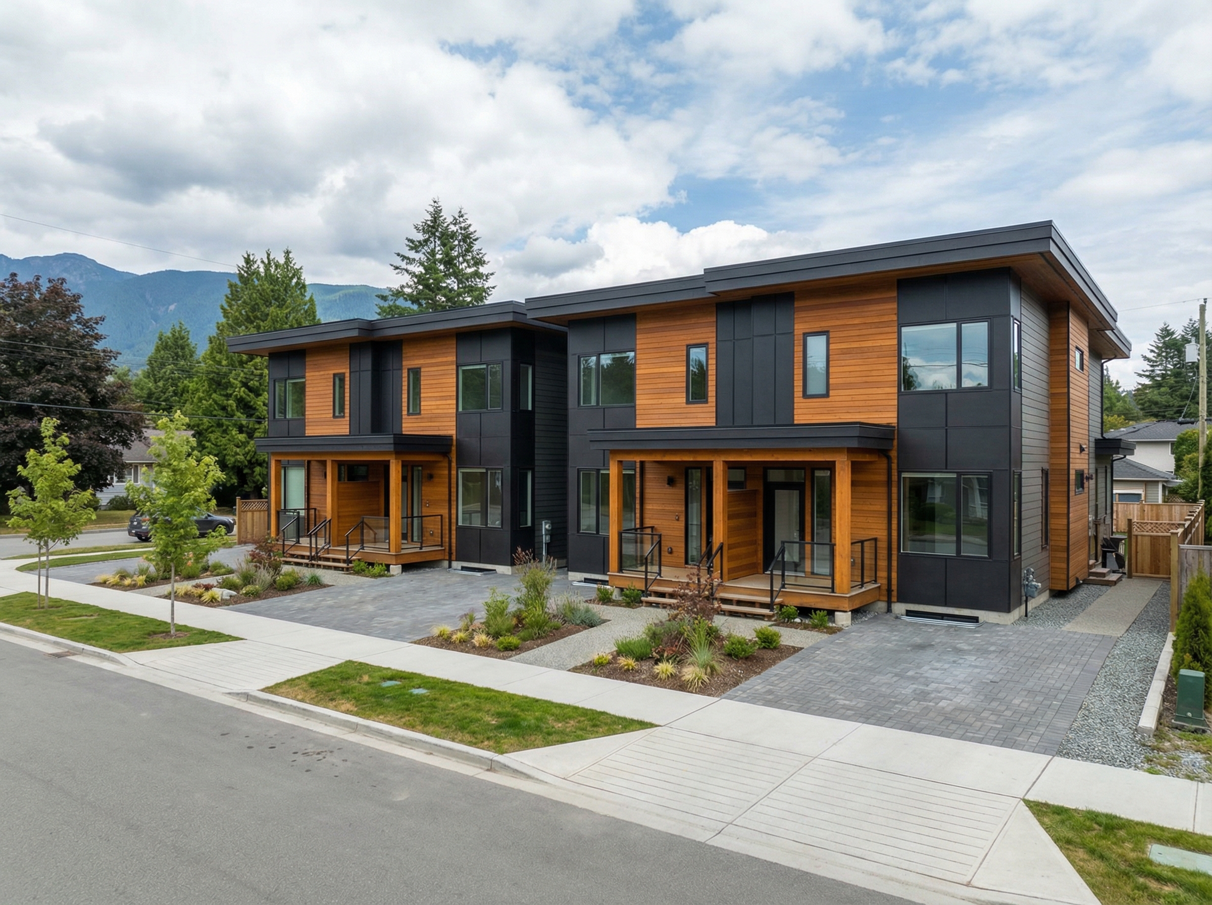 Side-by-side fourplex with individual entrances