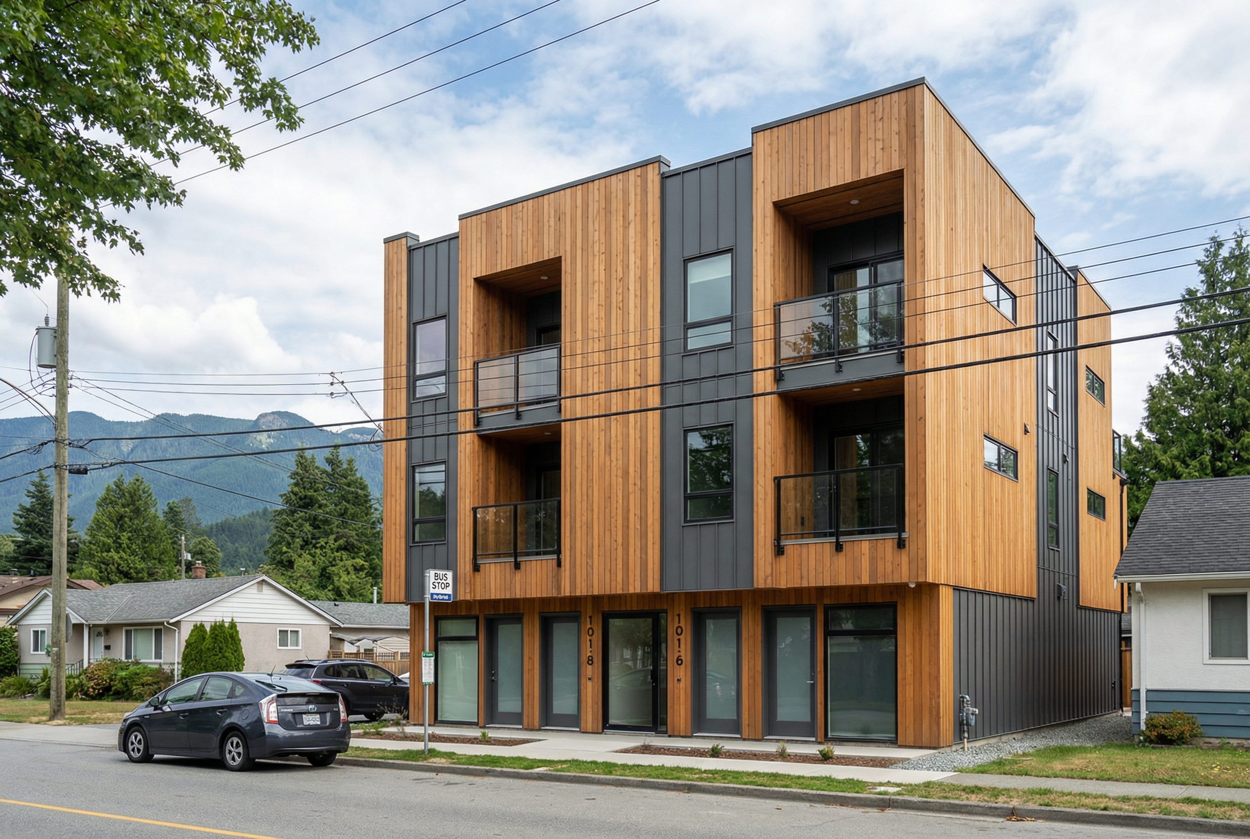 Modern sixplex building