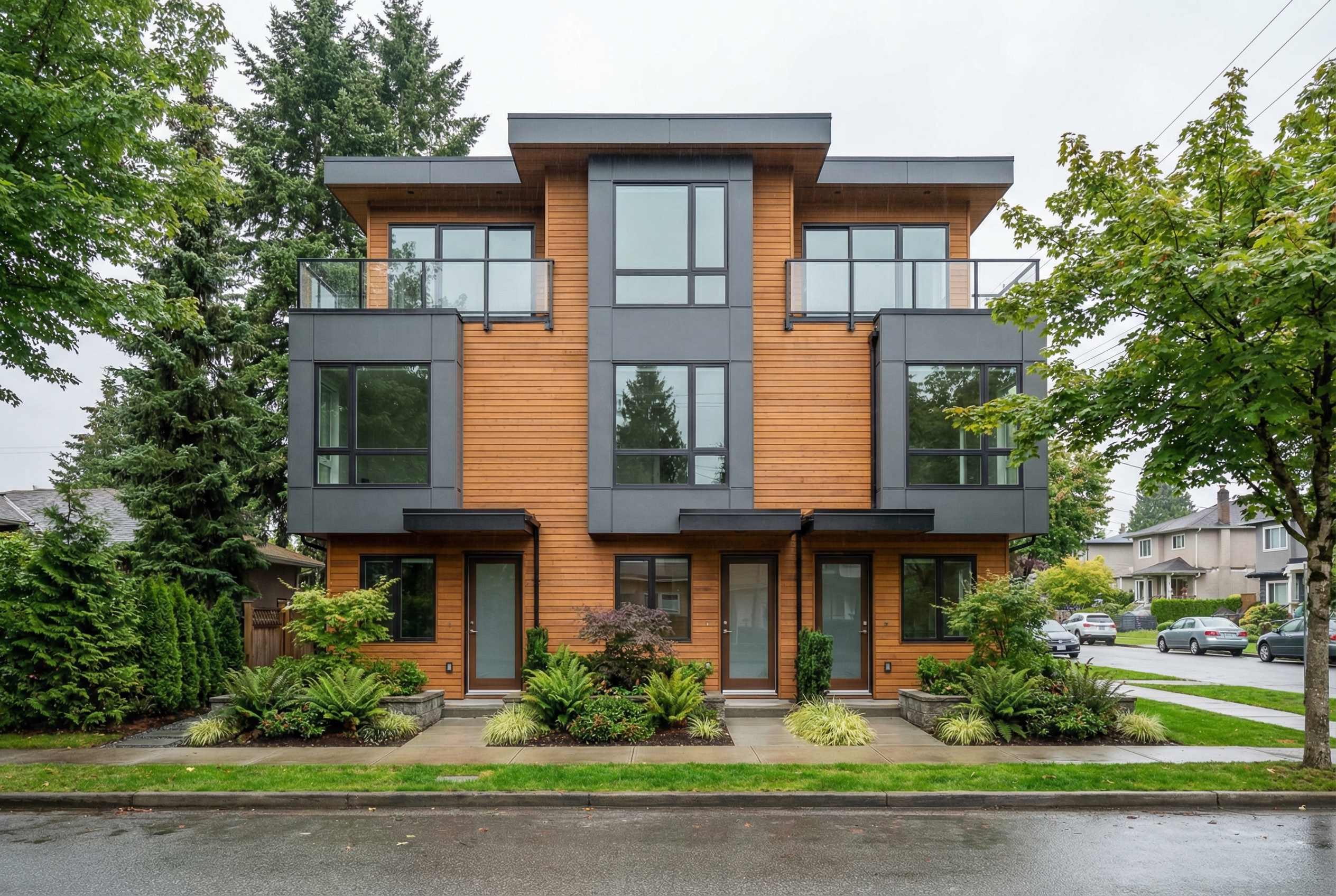 Modern 2.5-storey triplex with West Coast contemporary design in British Columbia